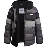 DKNY Boys Puffer Jacket - Heavyweight Sherpa Lined Hooded Bubble Puffer with Pockets - Warm Insulated Winter Jacket for Boys