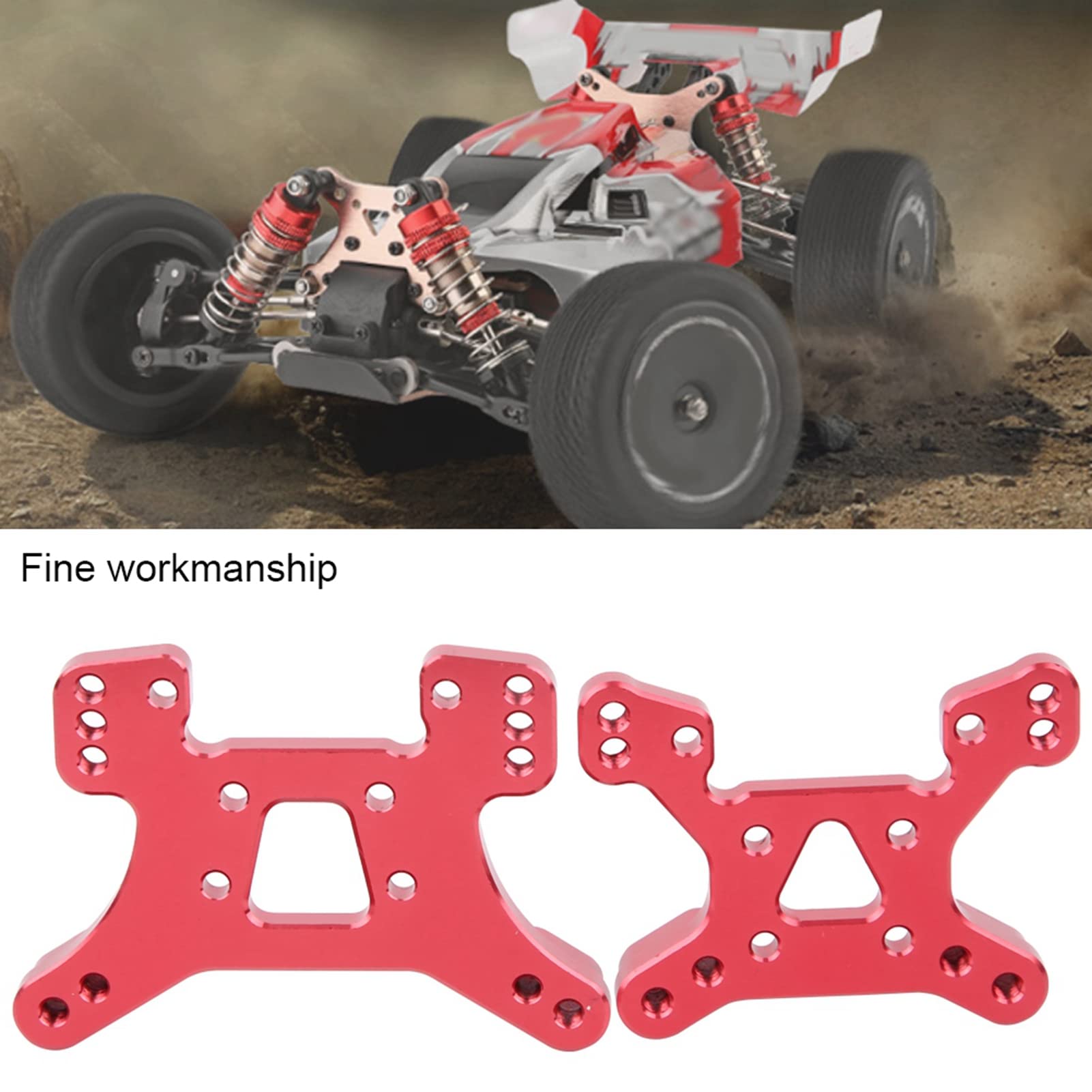 Pilipane Aluminum Alloy Shock Tower Board Set for WLtoys 144001 RC Car Enhanced Replacement Parts (red)