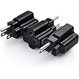 Cable Matters 3-Pack 15 Amp to 20 Amp Adapter Plug, 20 Amp to 15 Amp Plug Adapter (NEMA 5-15 to 5-20R) in Black
