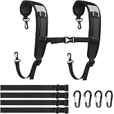 Kzanvov Backpack Straps, Adjustable Backpack Shoulder Strap, Replacement Padded Shoulder Strap with Metal Clips for Shoulder Bag Backpack Dry Bag(Black)