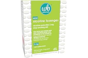 Wellness Basics Mini Nicotine Lozenge 2mg | Stop Smoking Aid | Mint Flavor | 135 Count | Pack of 5 Vials | Reduces Cravings & Withdrawal Symptoms