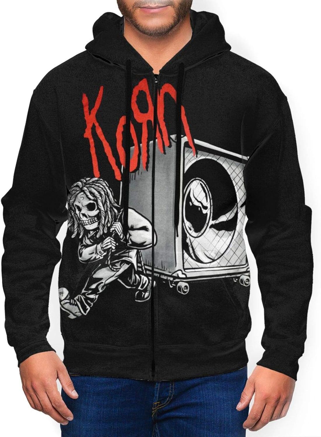 GOODSYOU Korn Remember Hoodies Zipper for Men 3D Print Sweatshirt with