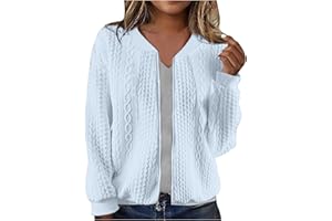 LEHOZIHEQ Women's Oversized Zip Up Hoodies Sweatshirts Cable Knit Sweater Fall Outfits Casual Drawstring Jackets with Pockets