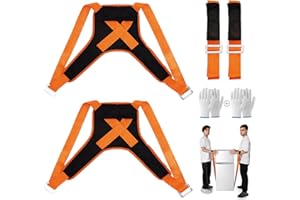 MOMJOY Furniture Moving Straps, Lifting Straps,2-Person Lifting and Moving System, Shoulder Moving Dolly, Adjustable Lifting Straps,Appliances, Heavy, Efficiently,2 Pairs of Gloves Included