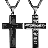 GLITTO Soccer Cross Necklace for Boys Men Stainless Steel Bible Verse Pendant with20+2 Inch First Communion Baptism Religious Sports Jewelry Gift