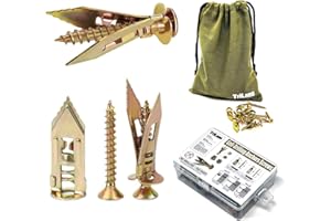 TRILNNO Self Drilling Drywall Anchors and Screws,Dry Wall Anchors Heavy Duty,Drywall Screws and Anchors Repair Tools for Wet and Drywall Fixing Picture,Furniture,Flags,Outdoor Decor (20, 1.18in)