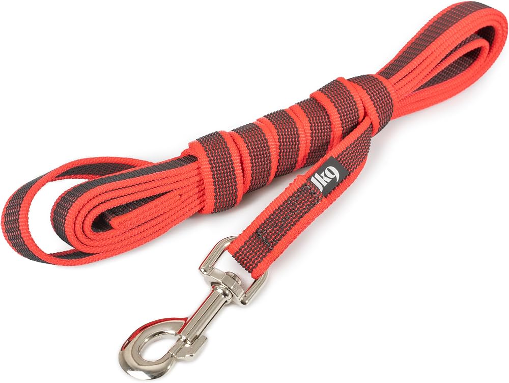 Julius-K9 Color & Gray Super-Grip Leash with Handle 20 mm x 3 m Red-Gray
