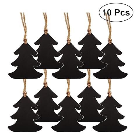 Buy 10 Pcs Wooden Hanging Mini Blackboard Christmas Tree Pendant