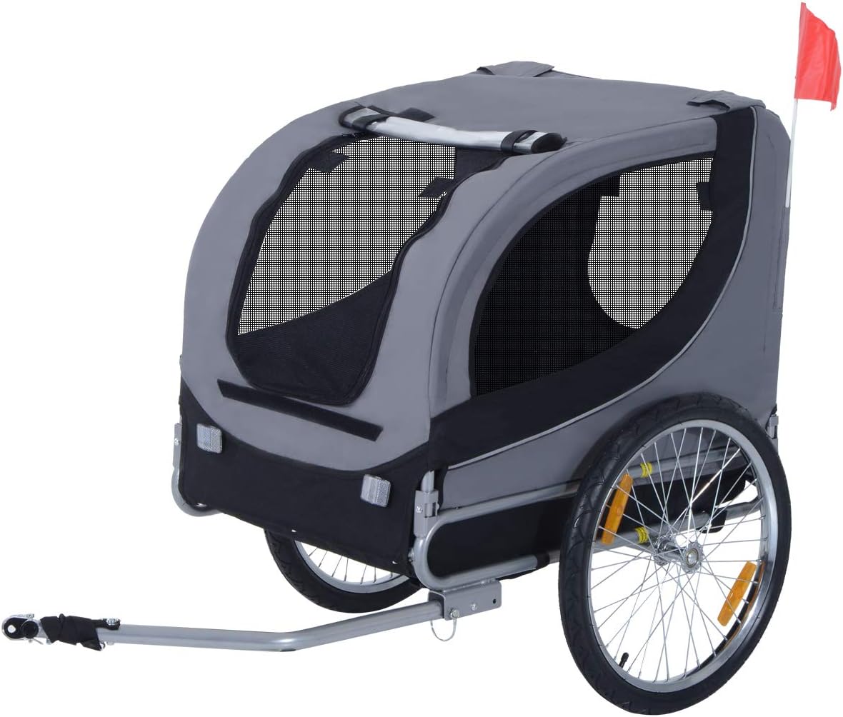 Pawhut Steel Pet Bicycle Trailer Dog Cat Bike Carrier Jogger Kit Water