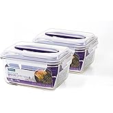 GLASSLOCK 61 Oz Glass Food Storage set of 2 &ndash; Large Capacity, Airtight &amp; Leak-Proof, BPA Free Lid with Carry Handle, Microwave, Dishwasher, Fridge &amp; Freezer Safe, Marinating, Sauce, Fruit Storage