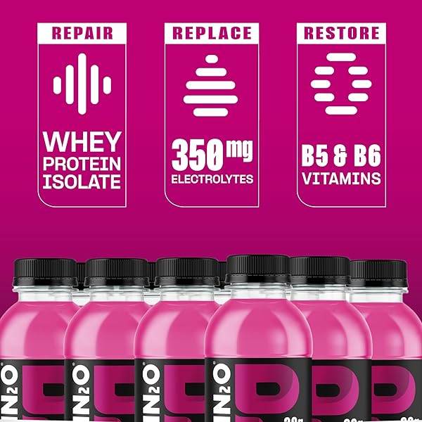 PROTEIN2O HYDRATION DRINK – 2-IN-1 LIQUID CLEAR WHEY PROTEIN ISOLATE AND ELECTROLYTE DRINK – 20G PROTEIN, VITAMINS B5, B6 – POST-WORKOUT RECOVERY – 16.9 FL OZ – 12 COUNT MIXED BERRY