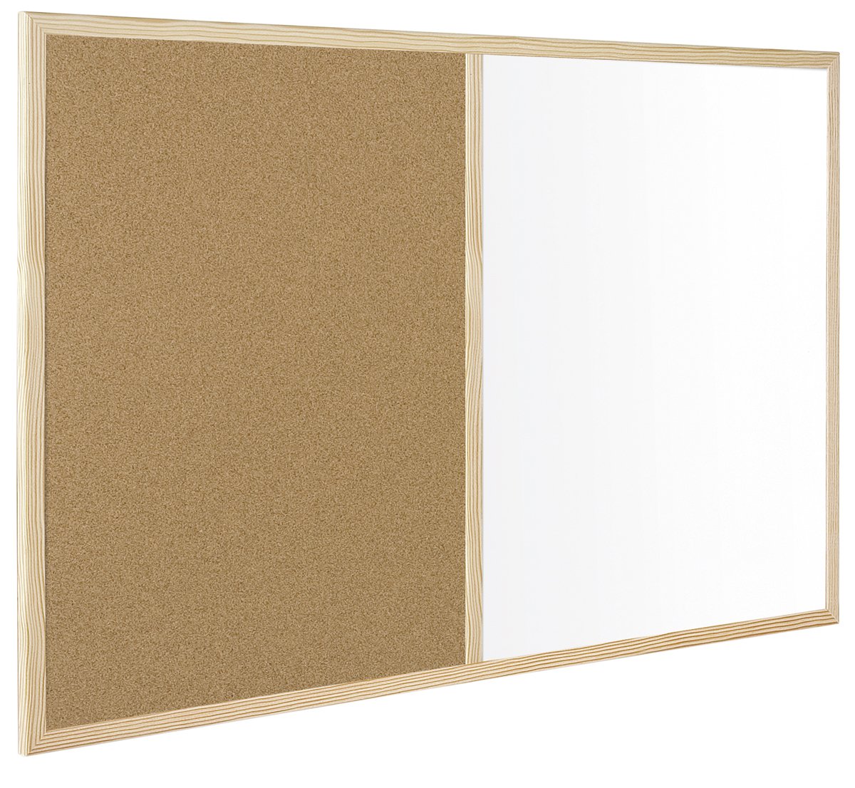 BiOffice Budget Wood Frame Combination Board, Cork And Whiteboard Dry