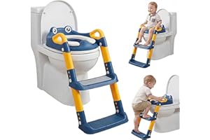 Potty Training Seat, Toddler Toilet Seat, 2 in1 Adjustable Height Potty Training Toilet with Soft Cushion, Splash Guard, Anti