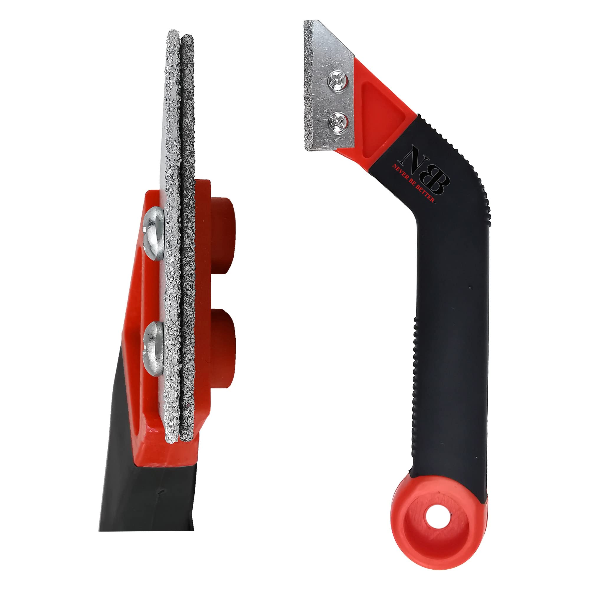 NBB Grout Remover, Caulk Remover, Scraper for Removing Mortar, Tile Grout Mortar Remover Scraper, Grout Saw Scraper Tool, Grout Stripper, for Floor and Wall Tiles (1, Rubber Handle with 2pcs Blades)