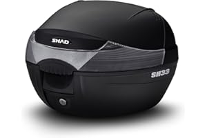 SHAD SH33 Top Case, 33L Motorcycle Trunk, Capacity for 1 Full Face Helmet + Gloves