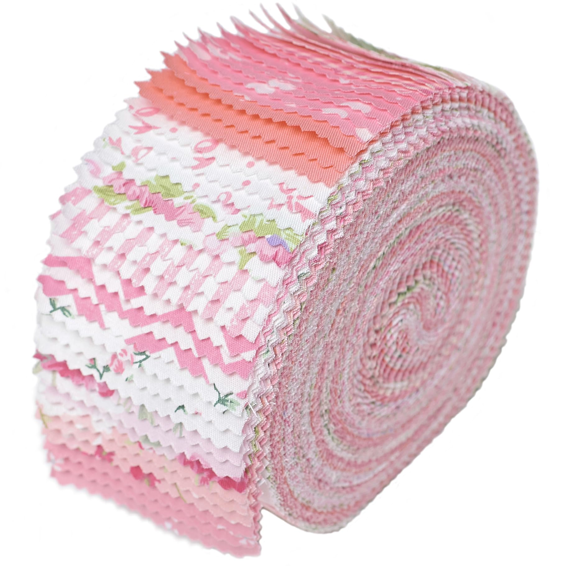 Photo 1 of Nodsaw Jelly Roll Fabric Strips for Quilting, Crafting, and Sewing, 42 Strip Assorted Bundle, Soft Cotton for Blanket, Rug, Upholstery, Home Decor, and Purse Making, Pink