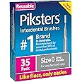 Piksters Interdental Brushes, Size 0, Interdental Tooth Brush for Very Tight Gaps, Gum Soft Bristles for Plaque Removal, Safe for Braces (35 pk)
