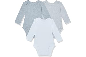 Amazon Essentials Unisex Babies' Cotton Stretch Jersey Long Sleeve Bodysuit (Previously Amazon Aware), Pack of 3