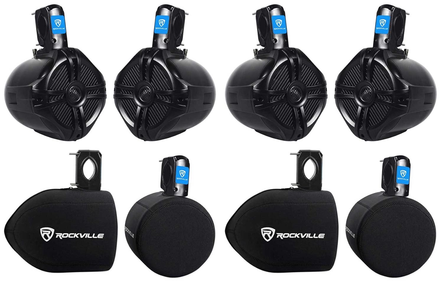 Boat Parts Rockville RWBC Dual 6.5 Neoprene Marine Boat Wakeboard Tower