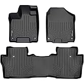SMARTLINER Custom Fit Floor Mats 2 Row Liner Set for 2016-2022 Honda Pilot