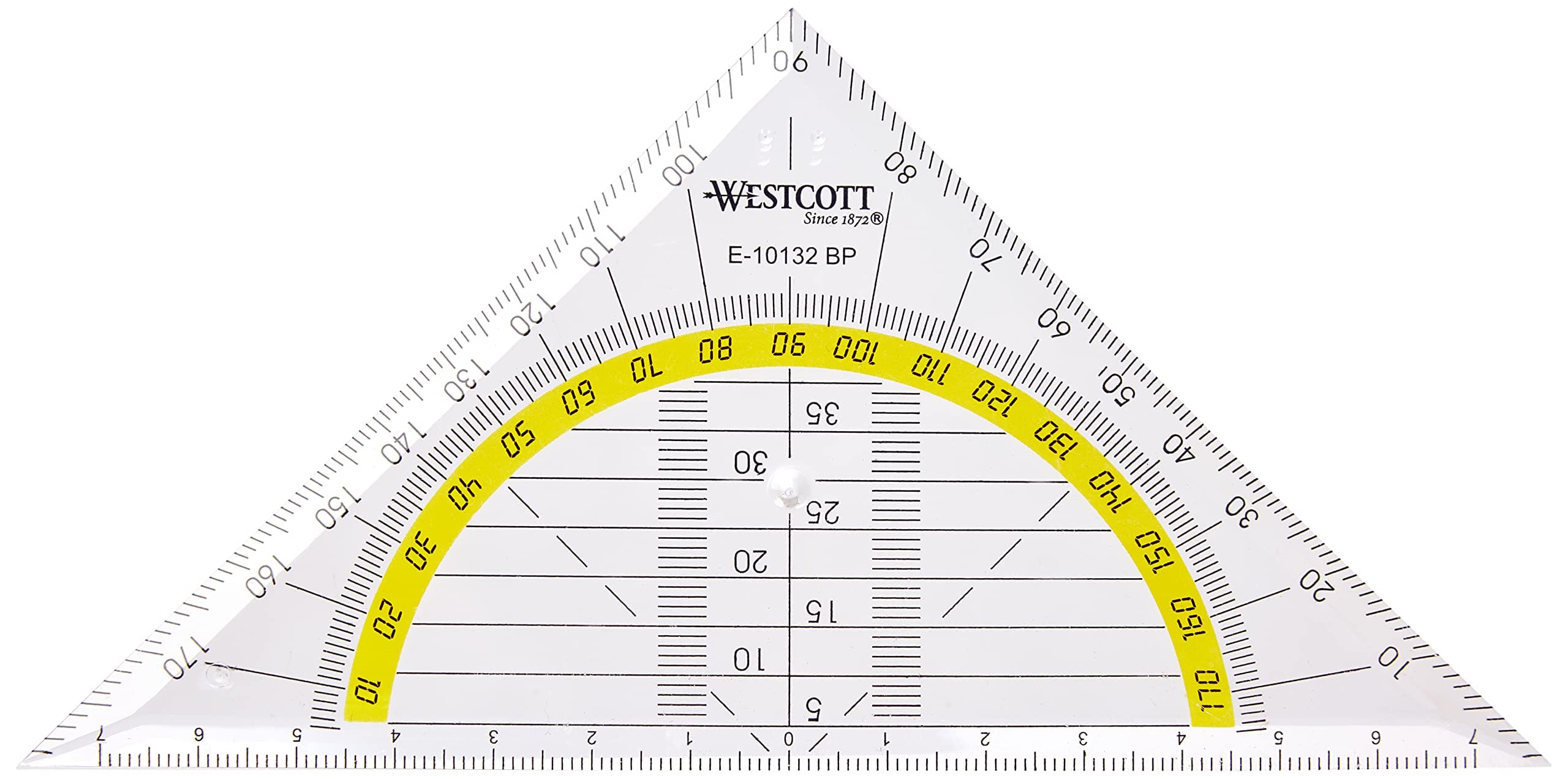Westcott E-10132 BP-I Geometry Triangles (Pack of 20) - Break-Proof Plastic - 14 cm - Transparent