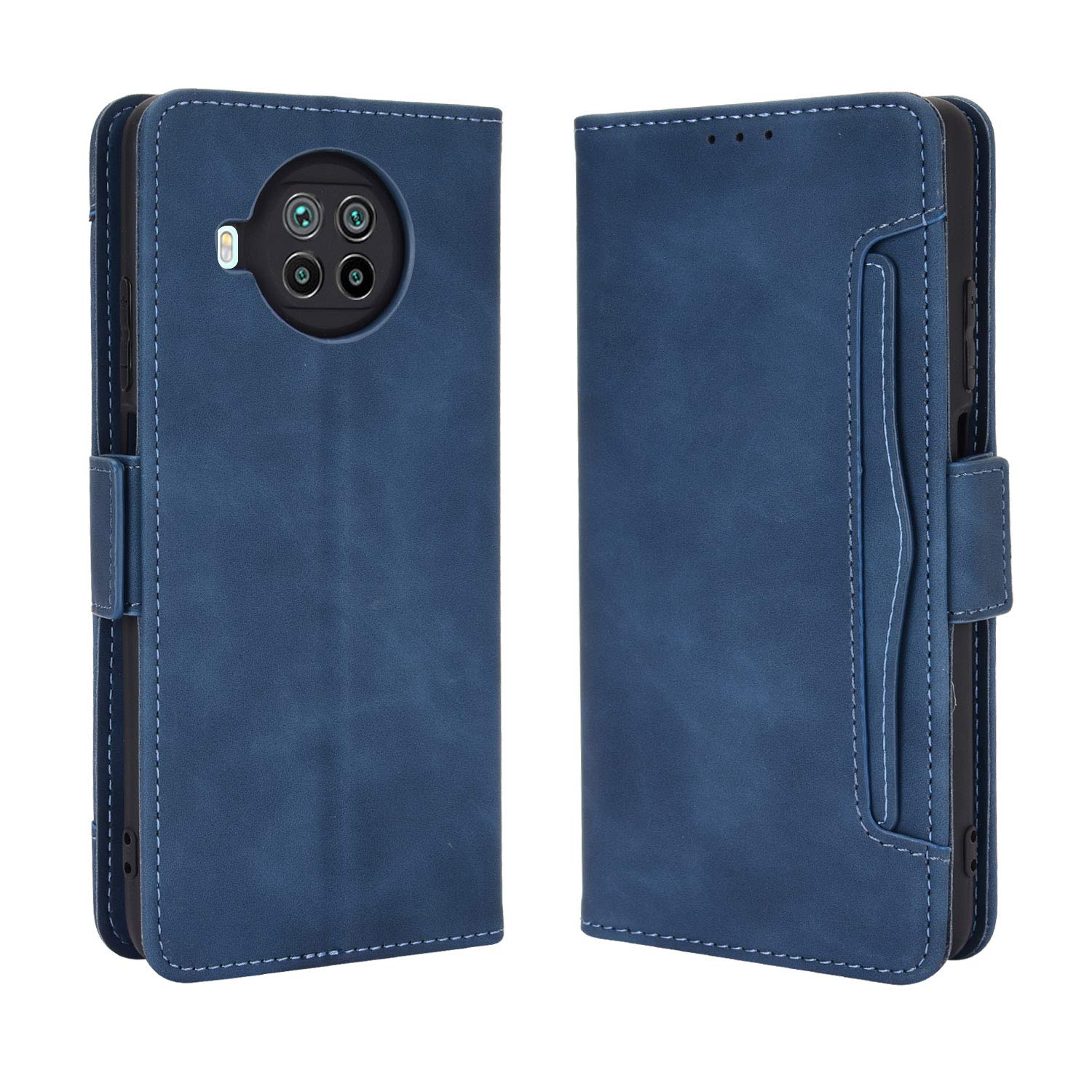 Wallet Case for Xiaomi Mi 10T Lite 5G Case, Retro Style Wallet Magnetic Cover with Credit Card Slots and Flip Stand, Leather Phone Case Compatible with Xiaomi Mi 10T Lite 5G, Blue — image 1