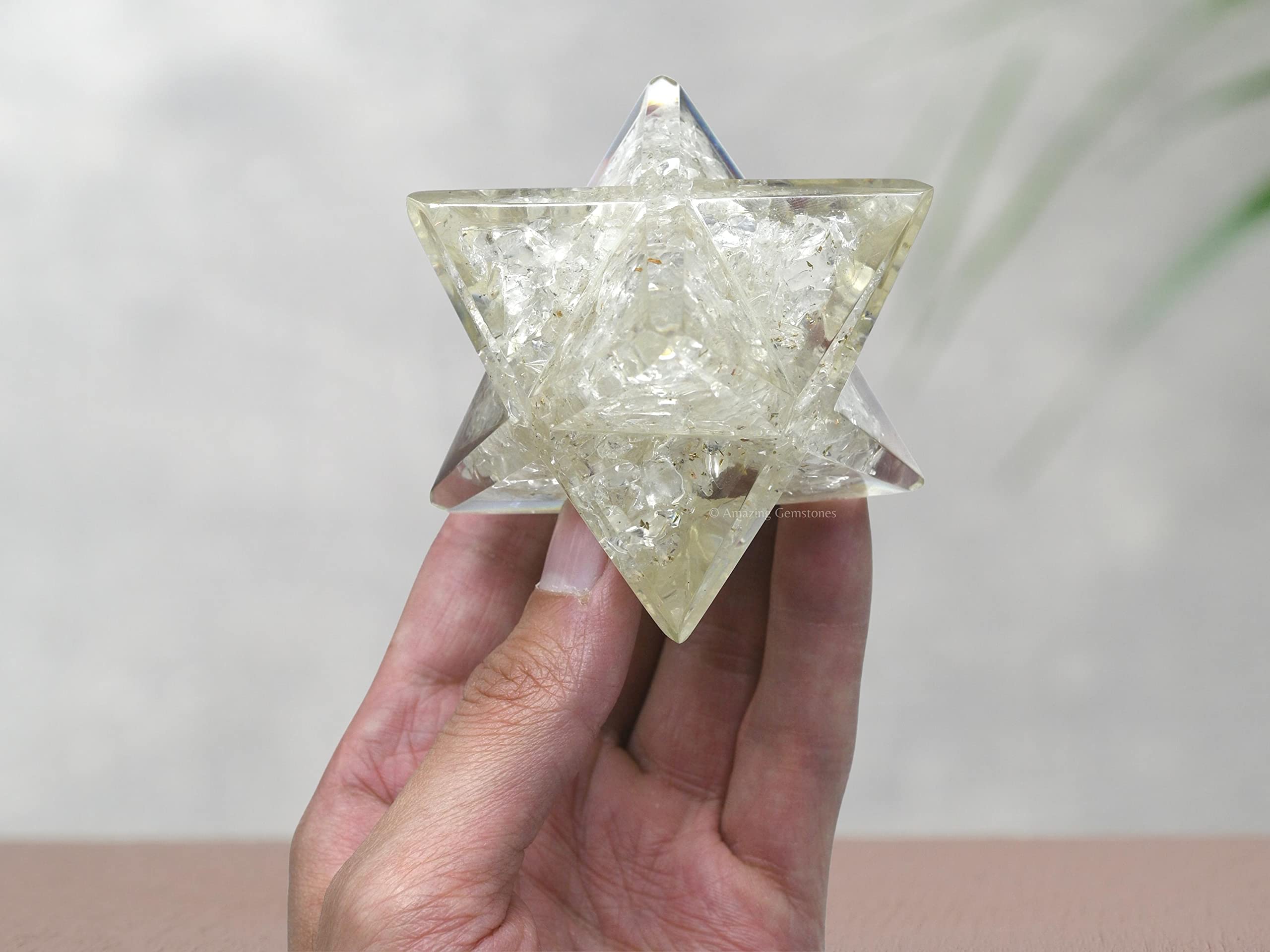 1 Pcs Clear Quartz Large Crystal Orgone Merkaba