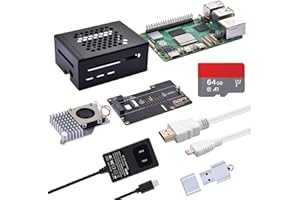 GeeekPi Starter Kit for Raspberry Pi 5 8GB, with Raspberry Pi 5 & Active Cooler, N04 M.2 NVMe SSD PCIe Peripheral Board, Case