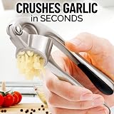 Zulay Kitchen Premium Garlic Press Set - Rust Proof, Easy-Squeeze Differs view 3
