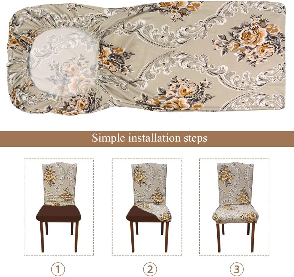 VIVOTE Dining Room Chair Covers Stretch Dining Chair Slipcover Parsons Chair Covers Chair Furniture Protector Covers Removable Washable Chair Cover for Dining Room, Hotel, Ceremony (2 Pack): Kitchen & Dining