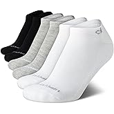 Calvin Klein Womens No Show Socks - 6 Pack Lightweight Cotton Blend Cushioned Low Cut Tab Ankle Socks for Sneakers & Loafers