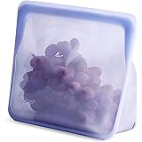 Stasher 100% Silicone Food Grade Reusable Storage Bag, Amethyst (Stand-Up) | Plastic Free Lunch Bag | Cook, Store, Sous…