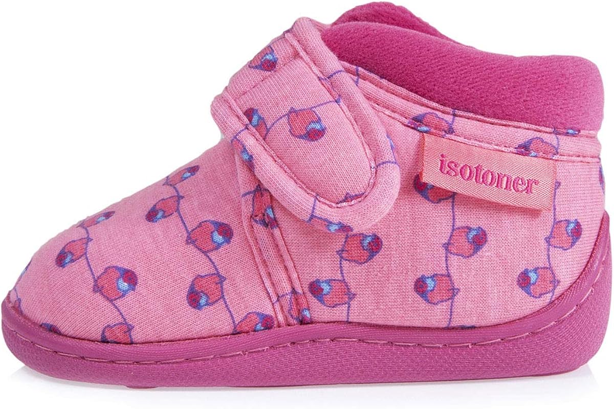 Isotoner Chaussons Bottillon Velcro Jersey Fille ...