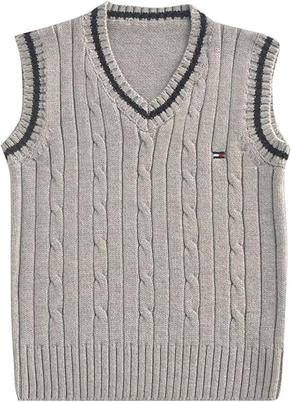Amazon Cloudkids キッズ 男の子 セーター ニット ベスト Vネック ケーブル スクール 制服 ライン入り チョッキ 子供服 ジュニア 高校生 中学生 小学生 秋冬 ベスト 通販