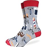 Good Luck Sock Men's Barbershop Socks, Adult, Shoe Size 7-12