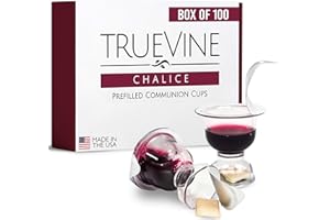 TrueVine Chalice Prefilled Communion Cups and Wafer Set - Prefilled Communion Cups With Wafer & Juice - Fresh, Easy-Open Comm
