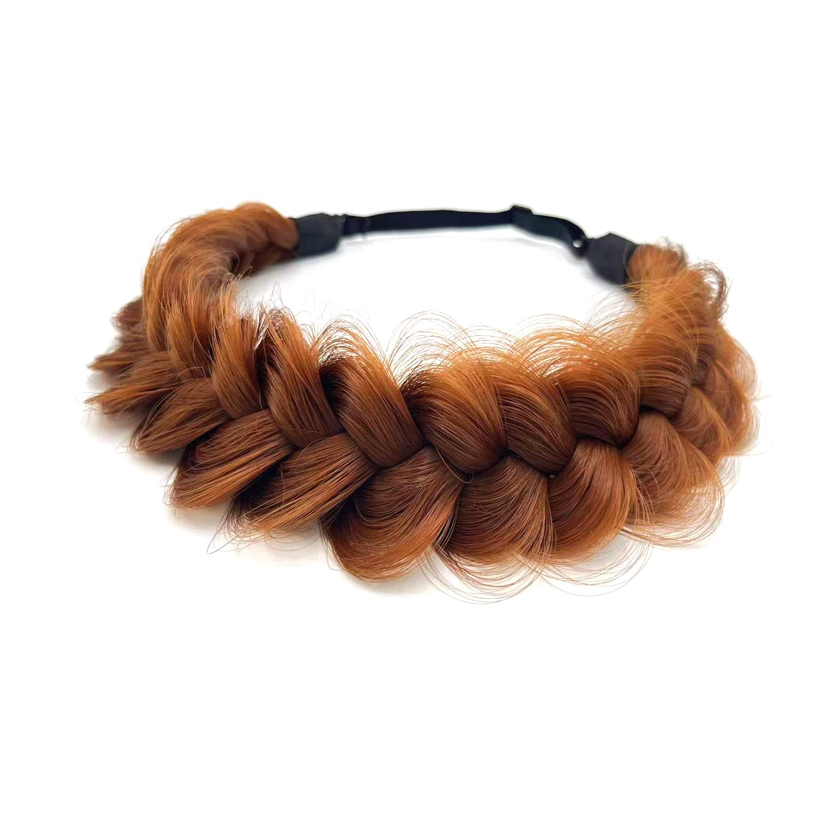 Photo 1 of STHEJFB Braid Headband 2 Strands Messy Classic Chunky Plaited Wide Braids Elastic Stretch Quality Synthetic Braided Headband Women Girl Bohemian Hair Braid 65g (Headbands A11)