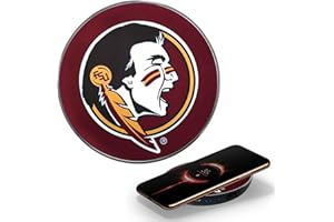 FAMETEK Florida State University Wireless Charger with Illuminated Seminoles Logo & Built-in Power Bank for Wired and Wireless Charging. 100% Portable Wireless Phone Charger