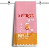 LUKIPOM Bar Decor Kitchen Towels, Gifts for Pink and Orange Cocktail Lovers Hand Towels, 16x24 Inches