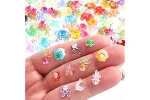 Lyreh 210pcs Mini Resin Animals, Miniature Ocean Figurines Glow in The Dark Small Sea Turtles Fishes Jellyfishes Tiny Crabs S