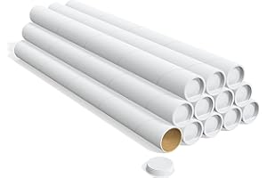 COASTWIDE 2 x 24-Inch Mailing Tubes, White, 12/Pack (37034-STP)