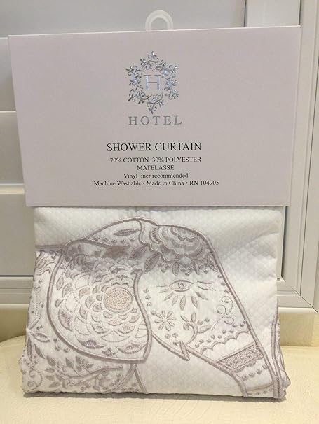 Amazon Com Hotel Collection Shower Curtain Diamond Matelasse Bath