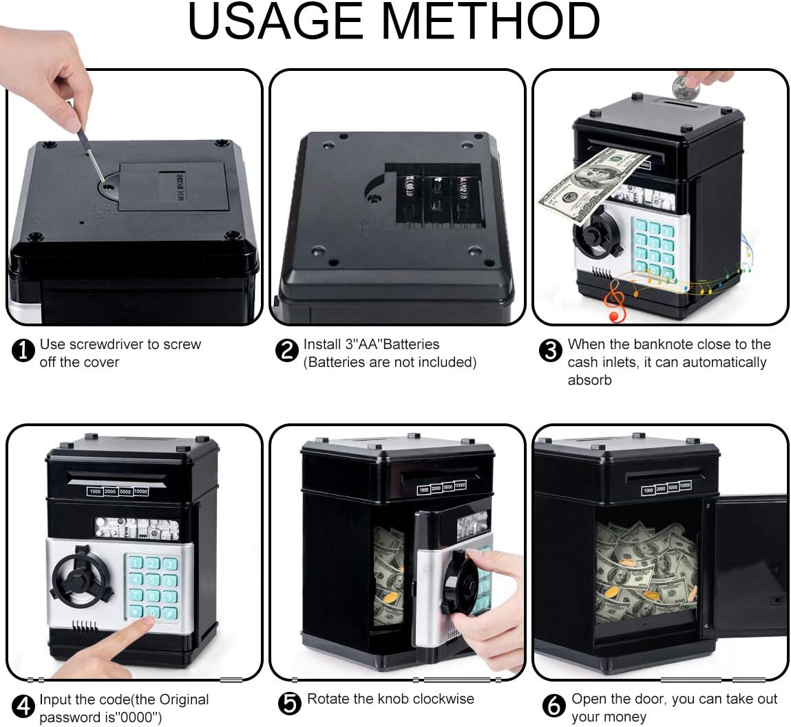 Thedttoy Digital Money Box Mini ATM Safe Money Bank for 3 4 5+ Years Old Kids - Image 3