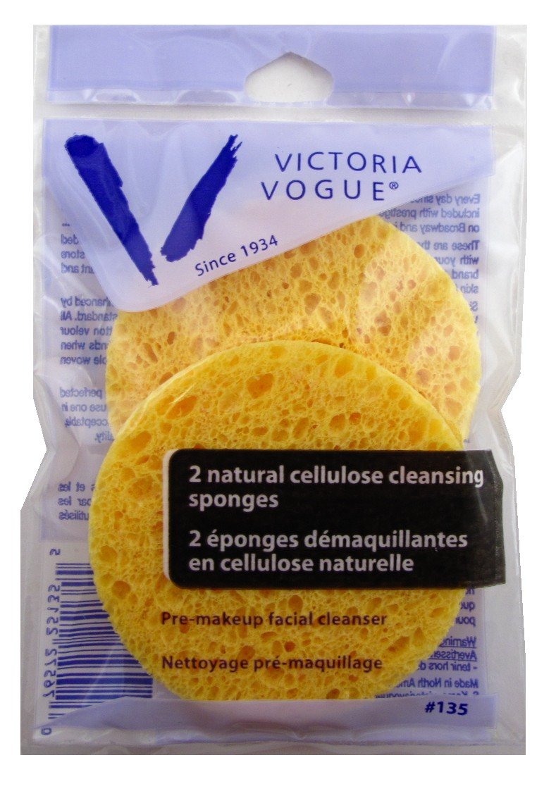 Victoria Vogue Nat. Cellulose Cleansing Sponges 2 Count(6 Pieces)