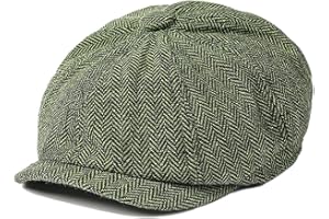 QIABAO Mens Classic Newsboy Flat Cap Gatsby Ivy Cabbie Hat