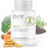 Pure Therapro Rx DIM 3+ | 60 Vegan Caps - 2 Month Supply | DIM, Curcumin & BioPerine, Supports Healthy Estrogen Metabolism in Men & Women, Antioxidant & Detoxification Support, Pharmaceutical Grade