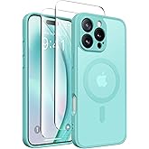 CAPRARO Magnetic Compatible with iPhone 16 Pro Case, Upgraded [Full Camera Protection] [Compatible with MagSafe] Protective Translucent Matte Women Girl Phone Case Cover, Smoky Blue