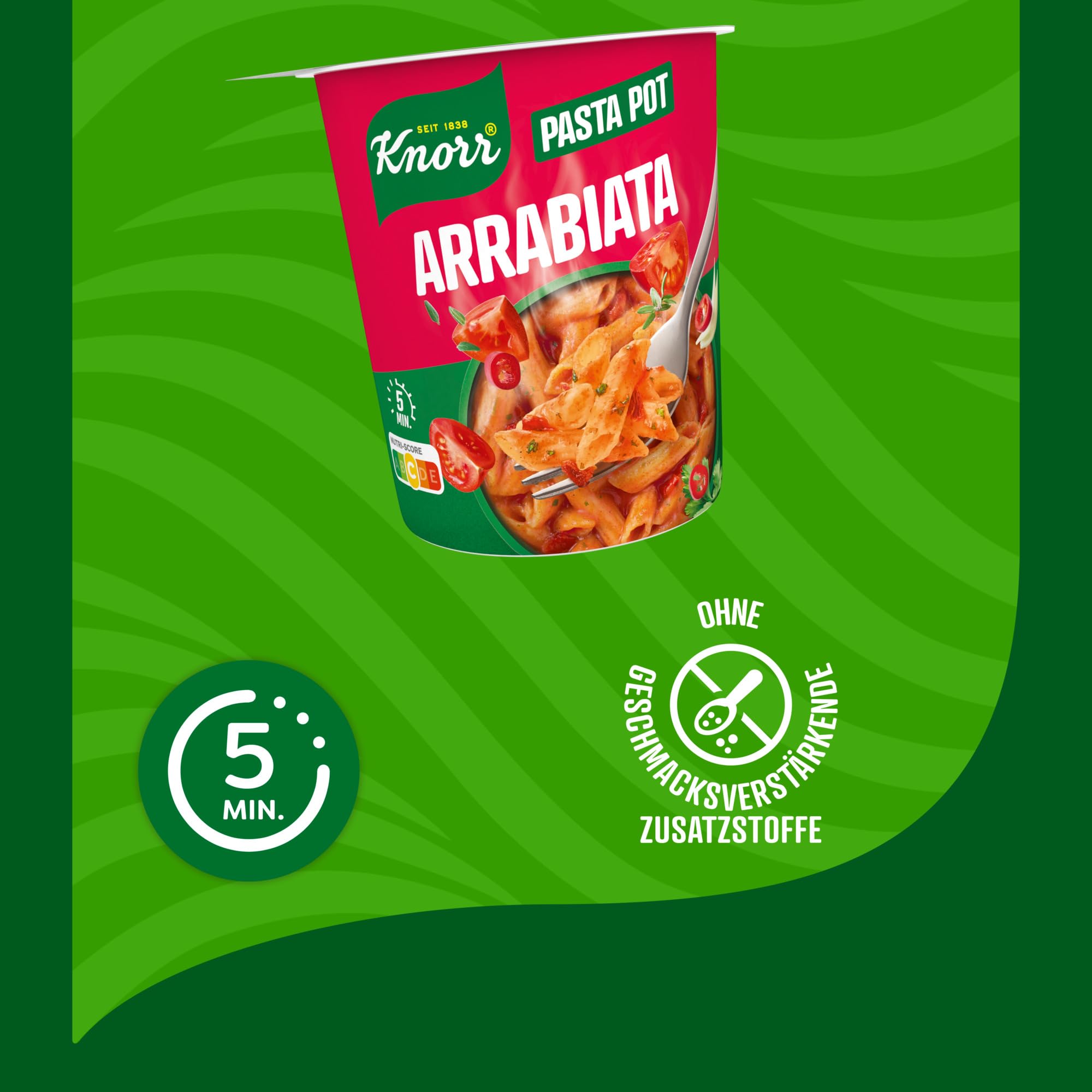 Knorr Arrabiata Pasta Pot, leckere Instant Nudeln 66 g 6