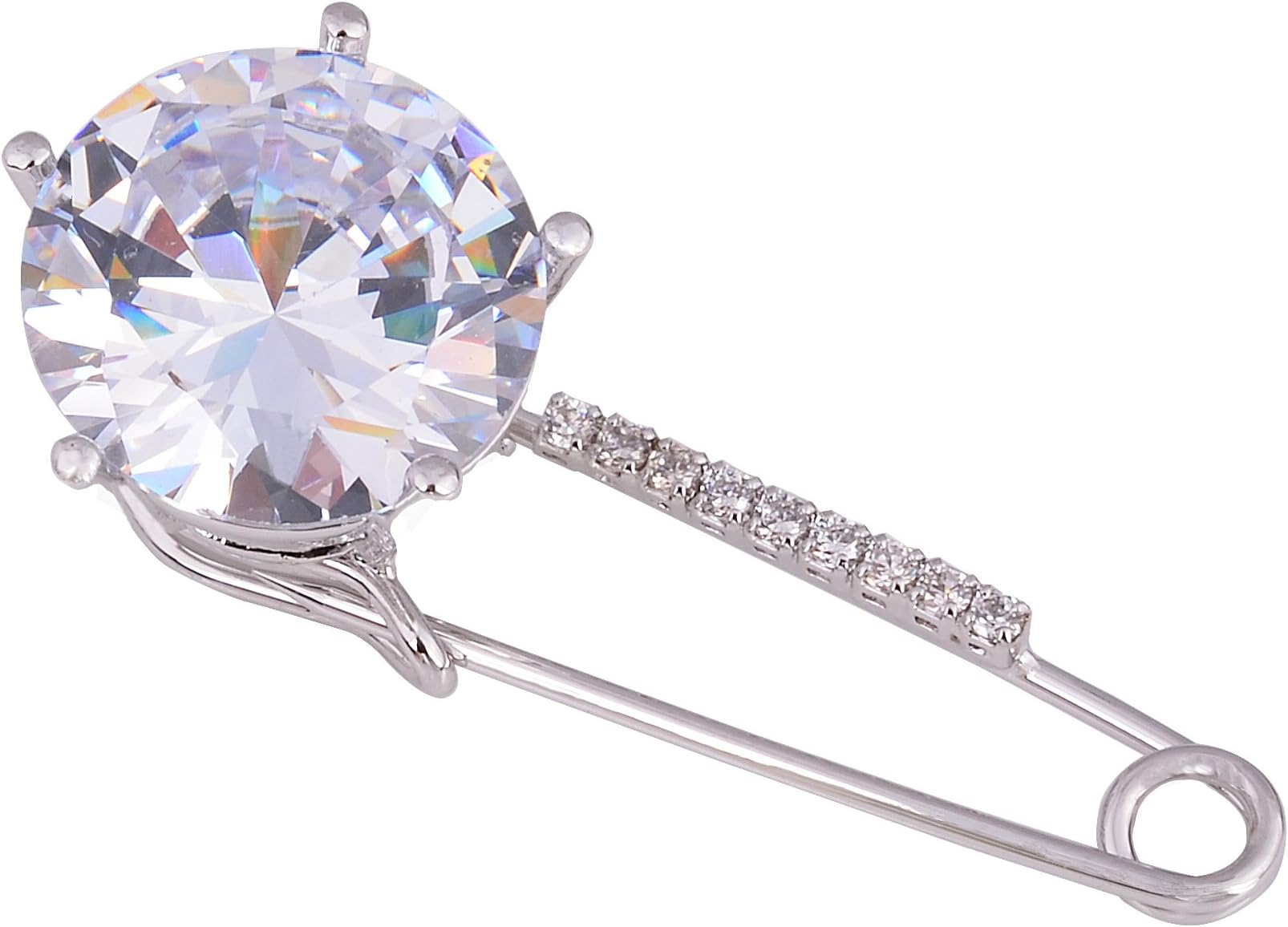 Sparking CZ Crystal Mini Safety Pins Brooch Cardigan Hat Sweater Scarf Tie Stainless Steel Pins