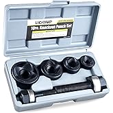 Lichamp Manual Knockout Punch Kit, Metal Sheet Hole Cutter with Dies | 4 Hole Punches, 2 Bearing Driving Bolts